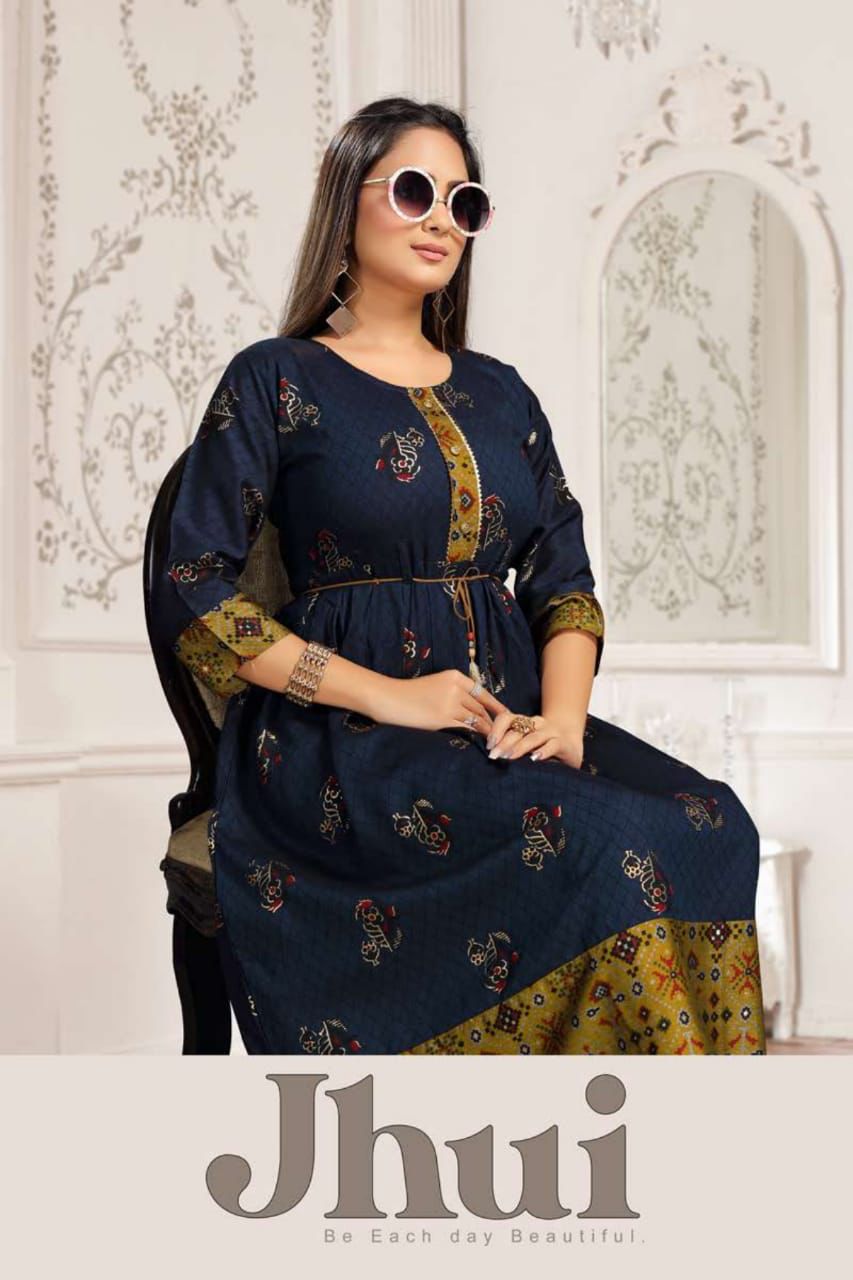 Jhui 7346 LAtest Designer Ethnic Wear Rayon Designer Kurti Collection